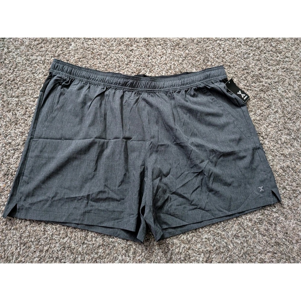 Xersion Run Shorts Black Gray Heather Sz 2XL Men's 6" Inseam Quick Dri NWT‎